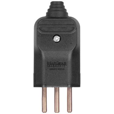 Imagem de Plugue Macho Com Prensa Cabo 3 Pinos 10A Margirius Preto