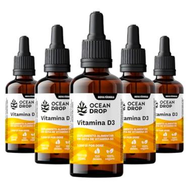 Imagem de Kit 5 Vitamina D3 2000 UI em Gotas Ocean Drop Vegana 30ml