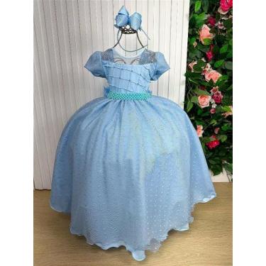 Imagem de Vestido Longo Azul Bebê Giovanella com Babados e Detalhes em Tule, Spi