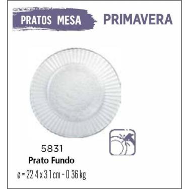 Imagem de Jogo De Prato Primavera 06 Pratos Fundos - Sopa - Vidro - Duralex 