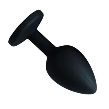 Imagem de Plug Anal Pequeno Em Silicone Com Pedra Brinquedo Sexual Anal Design Anatômico PL005P (PRETO)