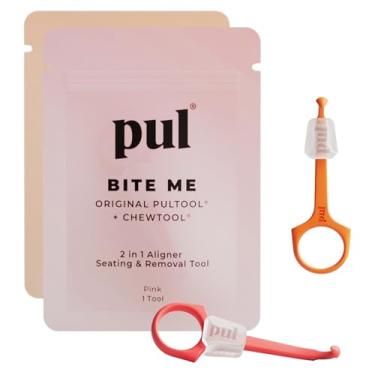 Imagem de PUL Pacote com 3 ferramentas reutilizáveis de remoção e mastigação de assento alinhador 2 em 1 — Compatível com Invisalign, suspensórios, retentores, bandejas removíveis – removedor e mastigação fácil