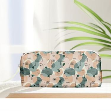 Imagem de Bolsa de arte abstrata de rosto feminino, presente de aniversário de Natal para mulheres e homens, organizador de papelaria, bolsa marcador de material de escritório