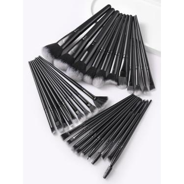 Imagem de Conjunto de pincéis de maquiagem, 30 peças, corretivos, sombras, blush, delineador, contorno de sobrancelha, pincéis de mistura de olhos (preto)