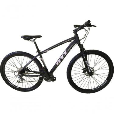 Imagem de Bicicleta Aro 29 Gti Roma Alumínio 21v Freio A Disco Hidráulico Garfo Com Suspensão - Preto-cinza Tam.19