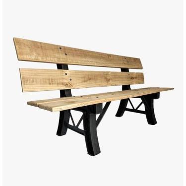 Imagem de Banco Externo Pinus Tratado Marrom 150x74cm Lindo e Resistente Para Ja