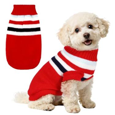 Imagem de choyaxo Suéter listrado tricotado para cães