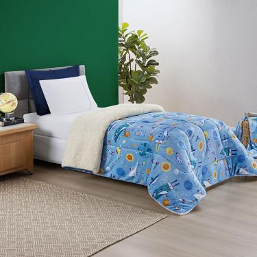 Imagem de Edredom Coberdrom Diverkids Solteiro Sherpa Toque Lã Carneiro - Astronauta