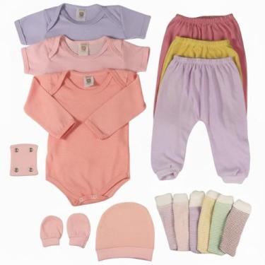 Imagem de Kit Roupa Bebê 15 Peças Recém Nascido Roupinhas Variadas Malha 100 Alg
