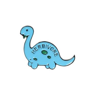 Imagem de Lindo dinossauro esmaltado Tricerátopo estegossauro broches de desenho animado animal dinossauro para mochilas, roupas, joias de animais, presentes para crianças e adolescentes, One SIze, Metal, Sem