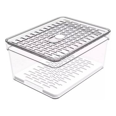 Imagem de Organizador De Geladeira Pequeno Frutas Legumes Com Grade