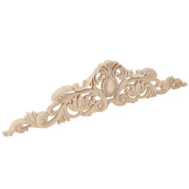 Imagem de Yinhing Aplique de Escultura Em Madeira 50x12cm Estilo Europeu Guarnição de Madeira para Decoração de Móveis Com Material de Madeira de Borracha para Porta de Espelho de Janela de