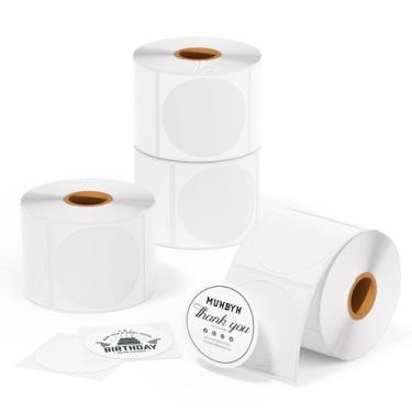 Imagem de Etiquetas adesivas térmicas MUNBYN de 5 cm, autoadesivas circulares, 4