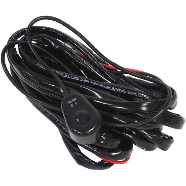 Imagem de Chicote Elétrico Farol Milha Barra Led Universal 2 Saídas Relé 40A Fusível Botão Rayx