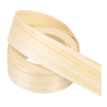 Imagem de PATIKIL Faixa de borda de pinheiro, fita de folheado de madeira de 2,5 cm x 3 m, pré-colada, borda de borda de compensado flexível com adesivo hot melt para restauração de móveis