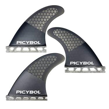 Imagem de OITRCSS Conjunto de barbatanas Thruster, barbatana de prancha de surf G5, 3 quilhas para pranchas de surf, longboard de surf, shortboard, fibra de vidro reforçada, vem com parafusos e chave, funciona