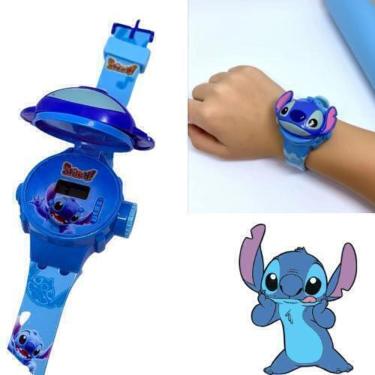 Imagem de Relógio Infantil Digital Brinquedo com Projetor de 6 Imagens Desenho 3D Stitch Lilo angel para Crianças Meninas Meninos