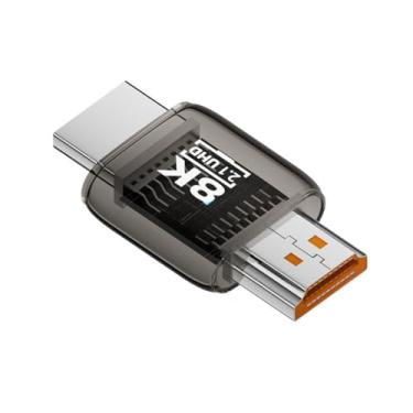 Imagem de CY Extensor adaptador HDMI macho para HDMI 2.1 macho UHD transparente com luz LED inteligente suporta HDTV 8K 60hz