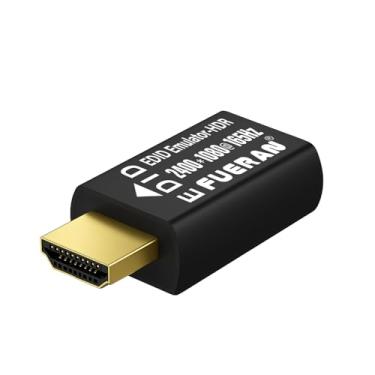 Imagem de FUERAN Plugue fictício HDMI – Emulador de tela virtual de resolução especial para PC, fones de ouvido VR e mineração de criptomoeda EDID adaptador de exibição fantasma sem cabeça edid emulador (2400 x