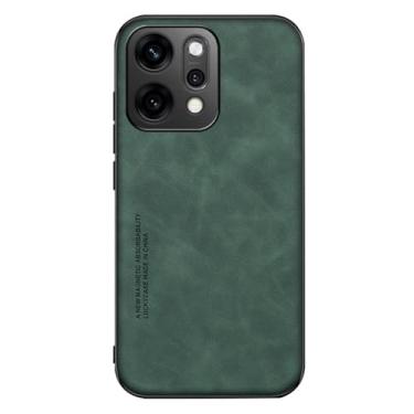 Imagem de HAOMRIYL Capa de couro para Oppo Find X9/X9pro, suporte para sucção magnética montada no carro, capa antiqueda leve e fina fosca com aderência confortável, verde, X9Pro