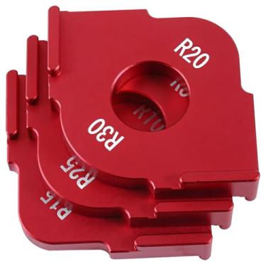 Imagem de Conjunto de 3 peças de molde de raio de canto para marcenaria, liga de alumínio de gabarito de canto redondo, raio R5-R30 para arredondamento de borda preciso, modelos fáceis de usar de longa duração
