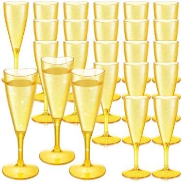 Imagem de FillTouch 24 peças taças de champanhe em forma de coração, taças de plástico para dia dos namorados, taças de champanhe descartáveis de 125 g para casamento, despedida de solteira, chá de noiva, festa