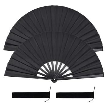 Imagem de QuikSavor 2 peças de ventiladores portáteis de nylon e plástico com encaixe alto e bolsas de armazenamento para dança em linha, festas, igrejas e shows
