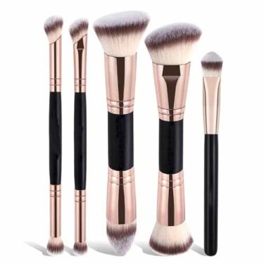 Imagem de Conjunto de pincéis de base, corretivo, pincel de pó, pincel de base líquida, conjunto de pincéis de maquiagem profissional para olhos e rosto,