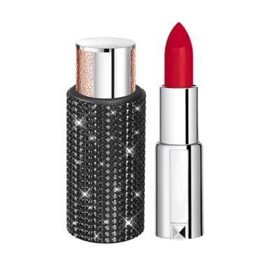 Imagem de Lyxheth Suporte de batom vertical para carro, suporte de brilho labial para carro, com strass cintilante, isolante para interior automotivo, acessórios automotivos, suporte de batom de carro brilhante