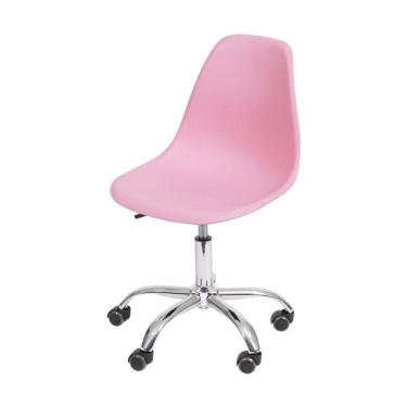 Imagem de Cadeira Boxbit Dkr Eames Base Em Rodízio Rosa