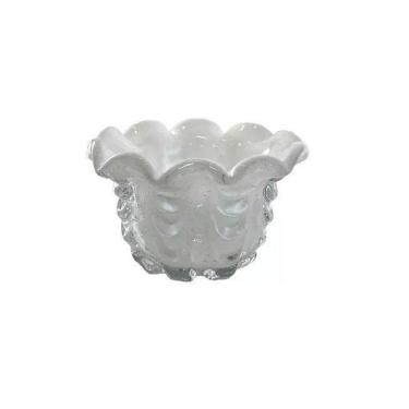 Imagem de Centro De Mesa De Vidro Murano Torcello 18X18X12Cm - Branco