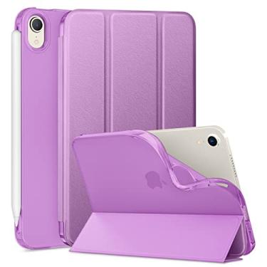 Imagem de DTTO Capa para iPad Mini 7 A17 Pro 2024/iPad Mini 6ª geração, capa traseira fosca translúcida de TPU (poliuretano termoplástico) macio translúcido para iPad Mini 8,3 polegadas, despertar/hibernar