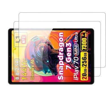 Imagem de KONXISA Pacote com 2 protetores de tela para ALLDOCUBE iPlay 70 Mini Ultra, protetor de tela de vidro temperado para tablet, 9 durezas HD transparente antiarranhões e sem bolhas