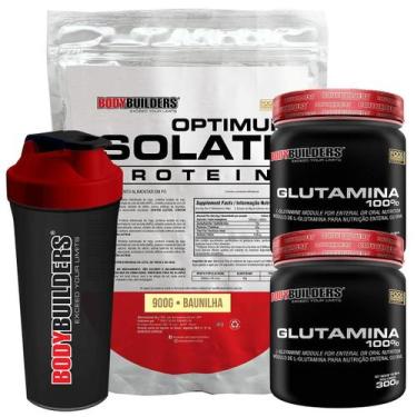 Imagem de Kit Optimum Isolate Whey Protein 900G + 2X Glutamina 300G - Bodybuilde