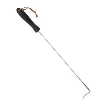 Imagem de IEUDNS Gancho para virar carne, acessório para grelha, fácil de limpar, portátil, utensílio de cozinha para virar alimentos, ideal para frango, linguiça, L Black