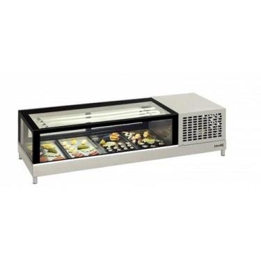 Imagem de Vitrine Refrigerada Inox Sushi Fritomaq 5 Bandejas, 220V