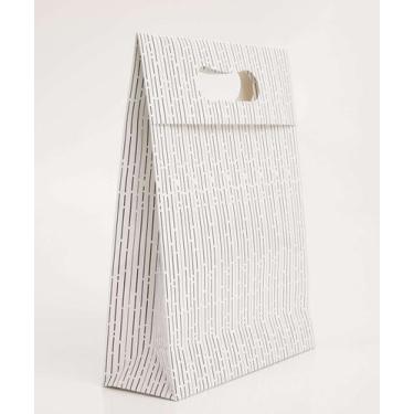 Imagem de Embalagem Presente Sacola Listrada Marisa-68095, UN, Branco