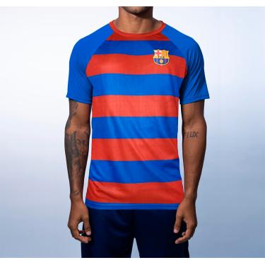 Imagem de Camiseta Masculina Dry Fit Barcelona Azul/Vermelho GG