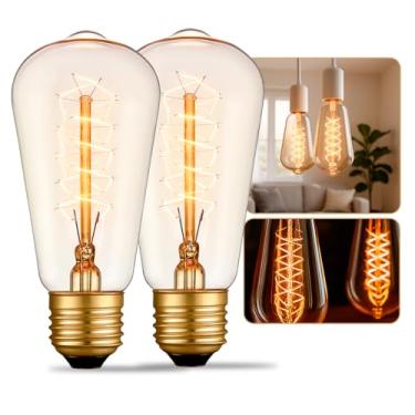 Imagem de Kit 2 Lâmpadas Vintage Led Filamento E27 220v Luz Âmbar 4w