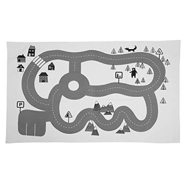 Imagem de CUOFYUNL Tapete para brincar de bebê dobrável, tapete para pista de estrada, rastejando, materiais de decoração de quarto infantil