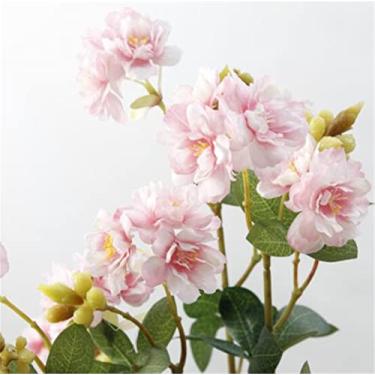Imagem de LMJYU Flores artificiais, decorações de primavera, flor de cerejeira Sakura 18s para decoração de casamento em casa flor falsa