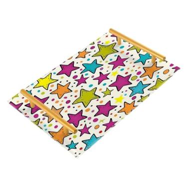 Imagem de Wassud Bandejas de acrílico coloridas desenhadas à mão para banheiro, joias, perfumes, alça para maquiagem, cômoda, quarto, cozinha, bancada, mesa, 30 x 20 cm