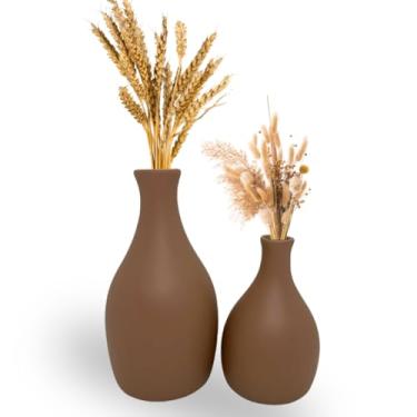 Imagem de Vaso Decorativo De CerâMica — Adequado Para Arranjos Florais, DecoraçãO De Interiores, Salas De Estar E Mesas De Jantar(MOCHA M)