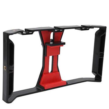 Imagem de KIMISS Suporte Portátil para Telefone Móvel, Gravação de Fotografia de Plástico Universal, Estabilizador de Suporte de Gaiola para Vloggers, Streamers, Criadores de Conteúdo, Preto