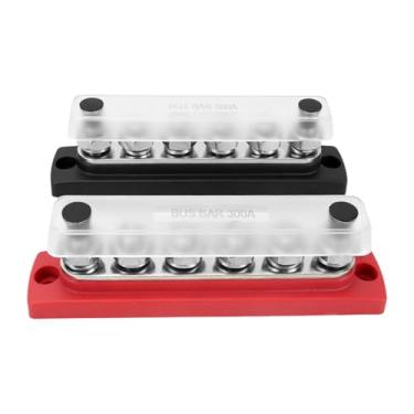 Imagem de MERIGLARE de Distribuição de Energia (2 peças), Caixa de Barramento CC 300A, de Junção de Terminais de Bateria de Alta Resistência com 6 Pinos para