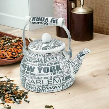 Imagem de Chaleira Retrô Esmaltada 2,5L para Fogão Indução Linha New York