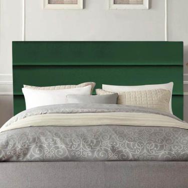 Imagem de Cabeceira Estofada Cama Box Queen 160cm Argentina Suede Verde- Mabe Magazine