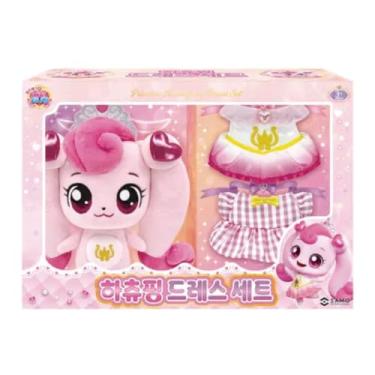 Imagem de Catch Teenieping Heartsping Figure Dress Set with Royal Gown & Pink Check Outfit | Soft Doll with Two Changeable Costumes | Fashion Play Collection 하츄핑