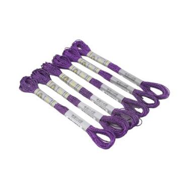Imagem de Fio De Bordado Metálico De Alto Brilho Com Efeito De Luz, Conjunto De 