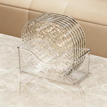 Imagem de Conjunto de 6 peças de pratos de osso, pratos laterais texturizados transparentes para aperitivo de sobremesa durável elegância para jantar e entretenimento em casa